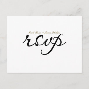 Carte postale de réponse de mariage à l'écriture b