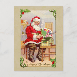 Carte postale de reproduction Vintage de Noël Père
