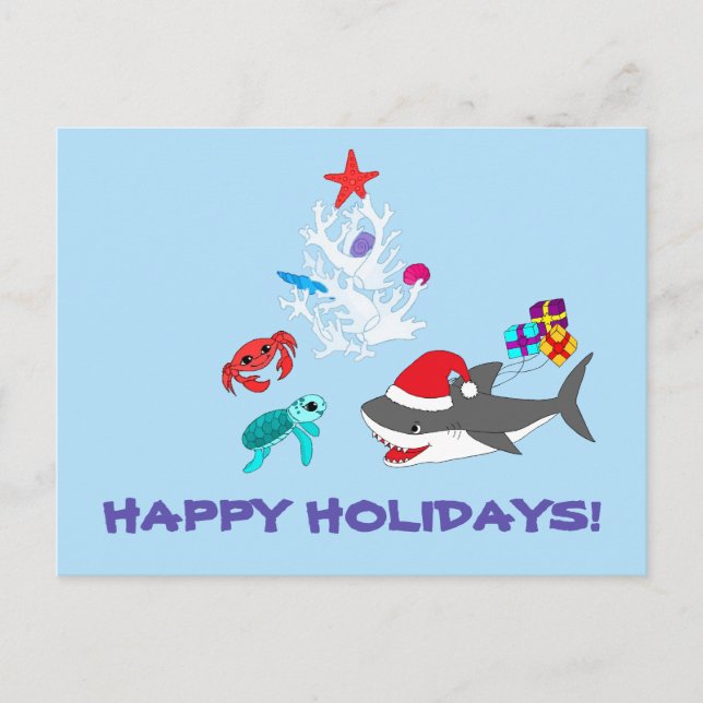 Carte postale de requin de Noël (Devant)