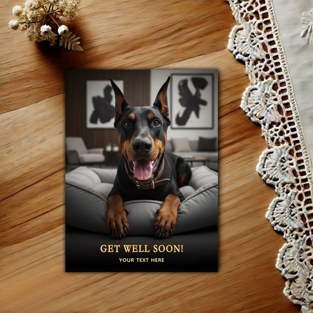 Carte postale de rétablissement Adorable Doberman  (Créateur téléchargé)