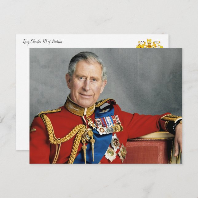 Carte postale de Sa Majesté Charles III (Devant / Derrière)