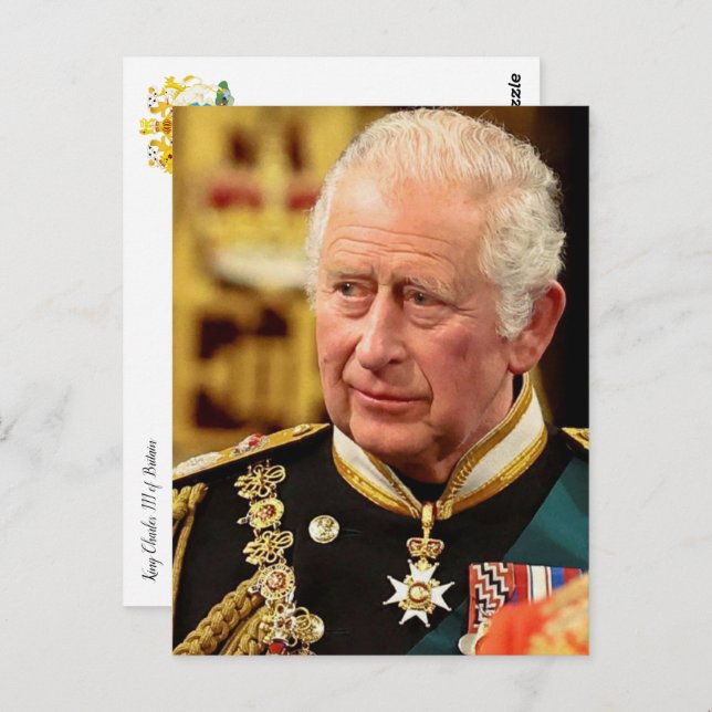 Carte postale de Sa Majesté Charles III (Devant / Derrière)