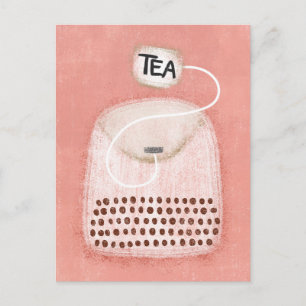 Carte postale de sachet de thé mignon