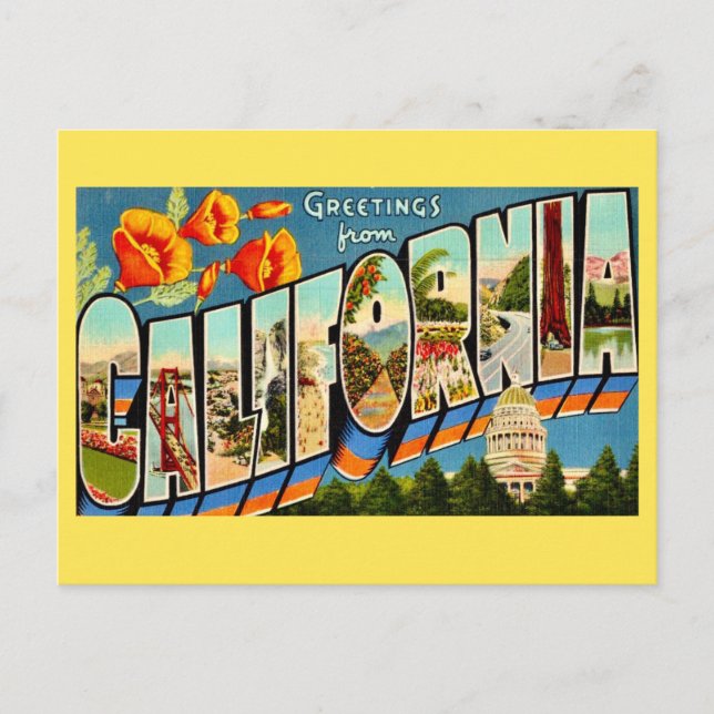 Carte postale de salutation californienne (Devant)