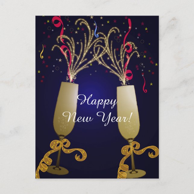 Carte postale de salutation de bonne année (Devant)