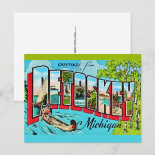Carte postale de salutation de Petoskey Michigan