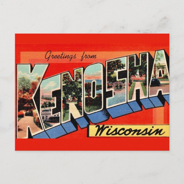 Carte postale de salutation Kenosha WI (Devant)