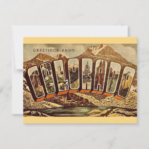 Carte postale de salutation vintage Colorado