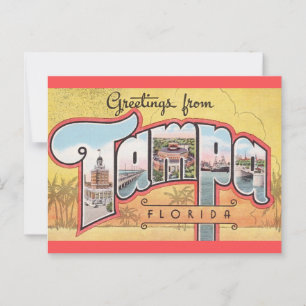 Carte postale de salutation vintage Tampa Floride