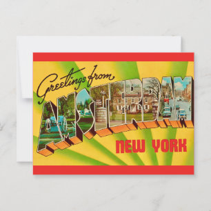 Carte postale de salutations Amsterdam NY