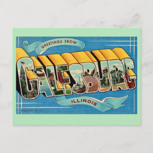 Carte postale de salutations de Galesburg Illinois