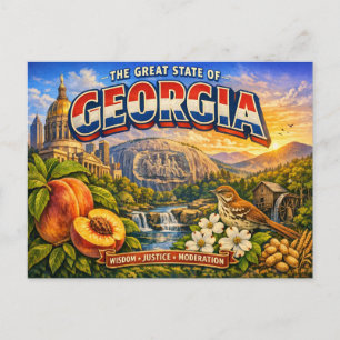 Carte postale de salutations de Géorgie 