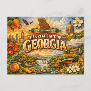 Carte postale de salutations de Géorgie 