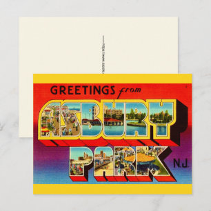 Carte postale de salutations de l'ancien Asbury Pa