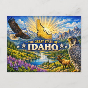 Carte postale de salutations de l'Idaho 