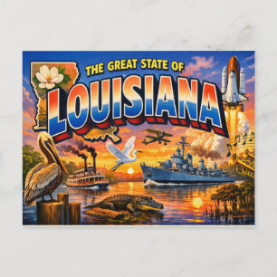 Carte postale de salutations de Louisiane