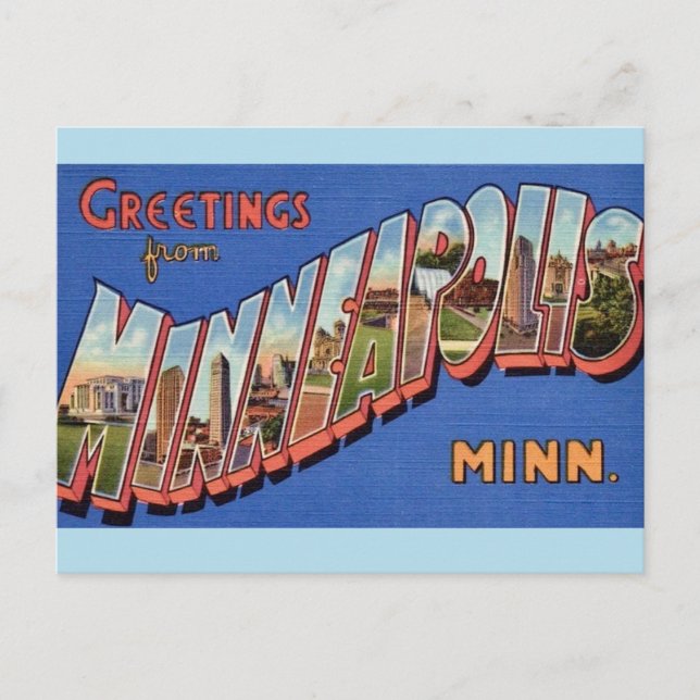 Carte postale de salutations de Minneapolis (Devant)