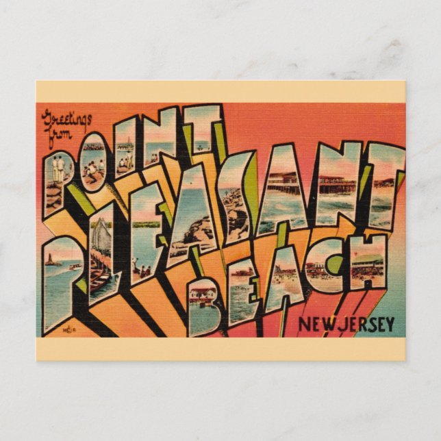 Carte postale de salutations de Point Pleasant Bea (Devant)