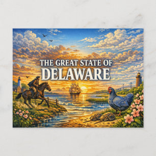 Carte postale de salutations du Delaware 