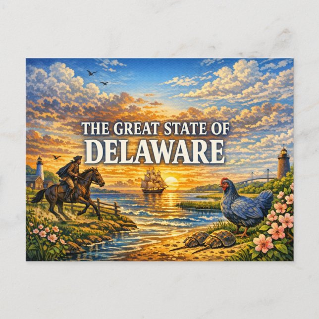Carte postale de salutations du Delaware  (Devant)