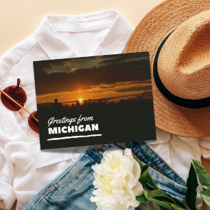 Carte postale de salutations du Michigan