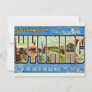 Carte postale de salutations du Wyoming