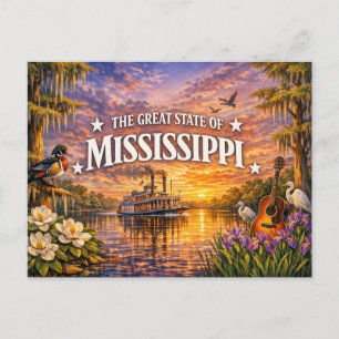 Carte postale de salutations Mississippi 