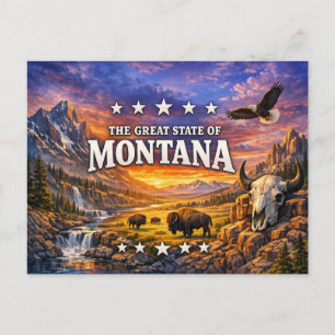 Carte postale de salutations Montana 