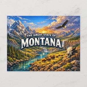 Carte postale de salutations Montana 
