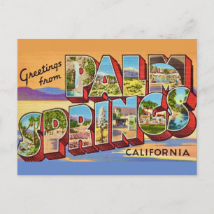 Carte postale de salutations Vintage Palm Springs