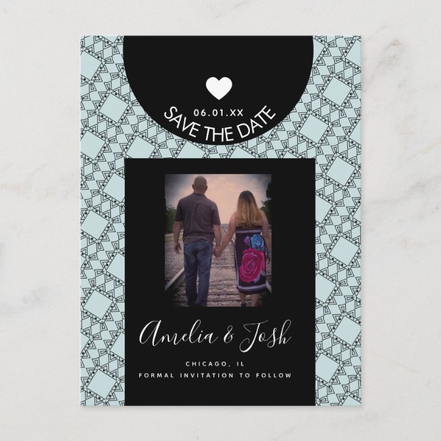 Carte postale de sauvegarde de date avec motif de  (Devant)