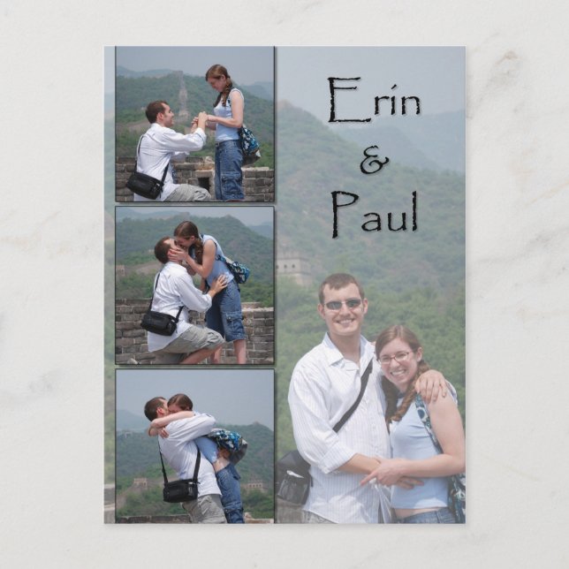 Carte postale de sauvegarde de la date - Erin et P (Devant)