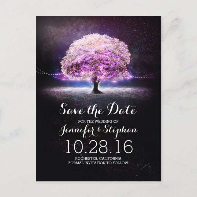 Carte postale de save the date romantique avec gui (Devant)