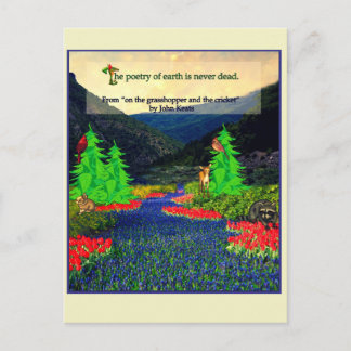 Carte postale de scène de nature de citation de