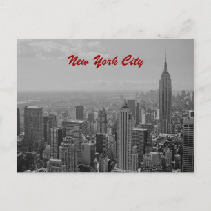Carte postale de script New York noir et blanc