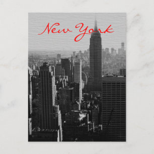 Carte postale de script NYC à effet de bois gris
