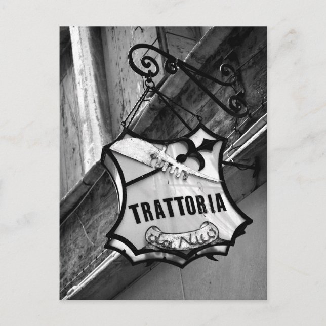 Carte postale de signe de Trattoria (Devant)