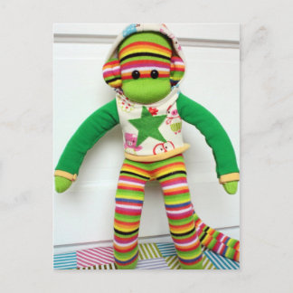 Carte postale de singe de chaussette de Mars -