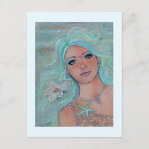 Carte postale de sirène de printemps de Renee Lavo