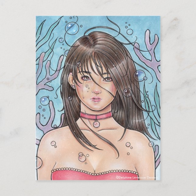Carte postale de sirène noire (Devant)