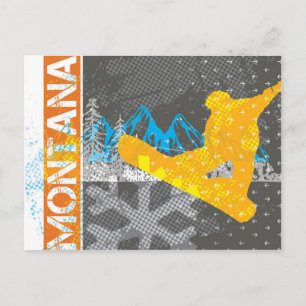 Carte postale de snowboard dans le Montana