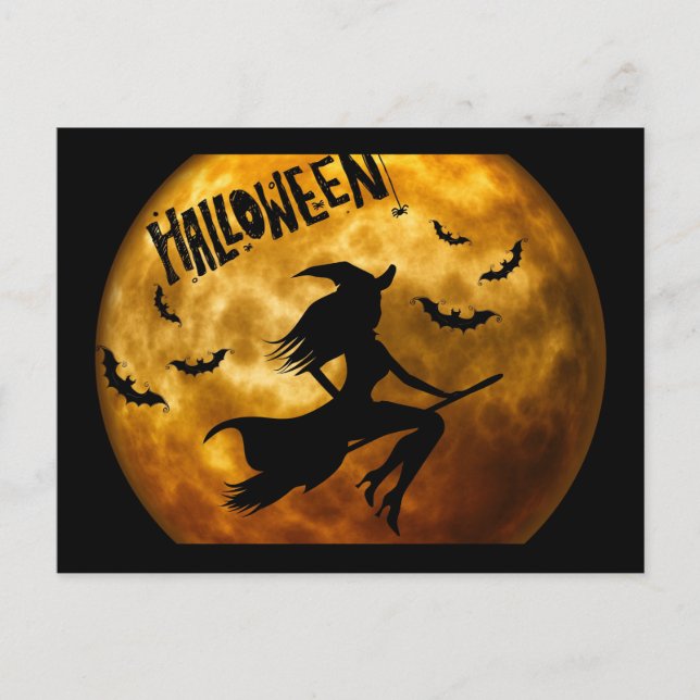 carte postale de sorcière halloween (Devant)