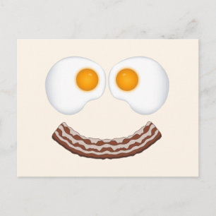 Carte postale de sourire aux œufs et au bacon
