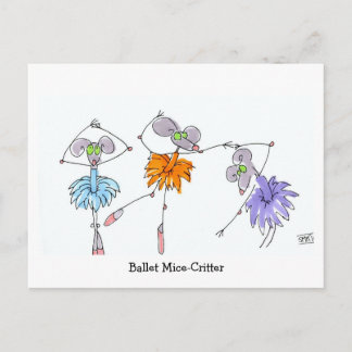 Carte postale de souris-créatures de ballet