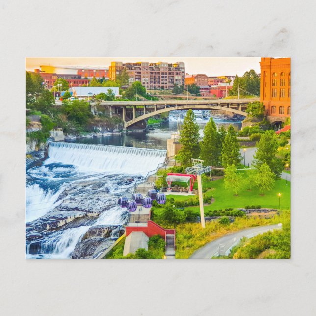 Carte postale de Spokane Falls (Devant)