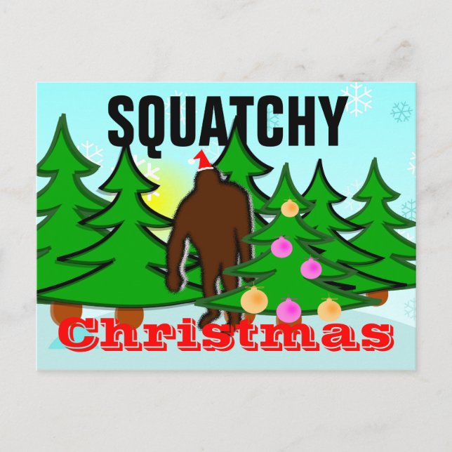 Carte postale de Squatch de Noël de Squatchy (Devant)