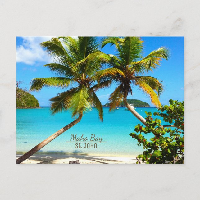 Carte postale de St John de plage de baie de Maho (Devant)