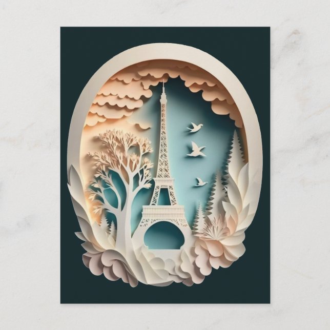 Carte postale de style faux découpage de papier de (Devant)
