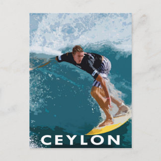 Carte postale de style rétro Surf Sri Lanka Ceylan