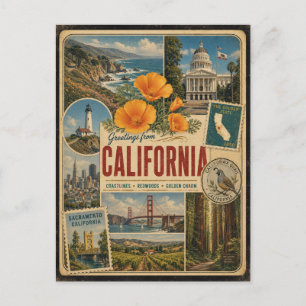 Carte postale de style vintage authentique de Cali